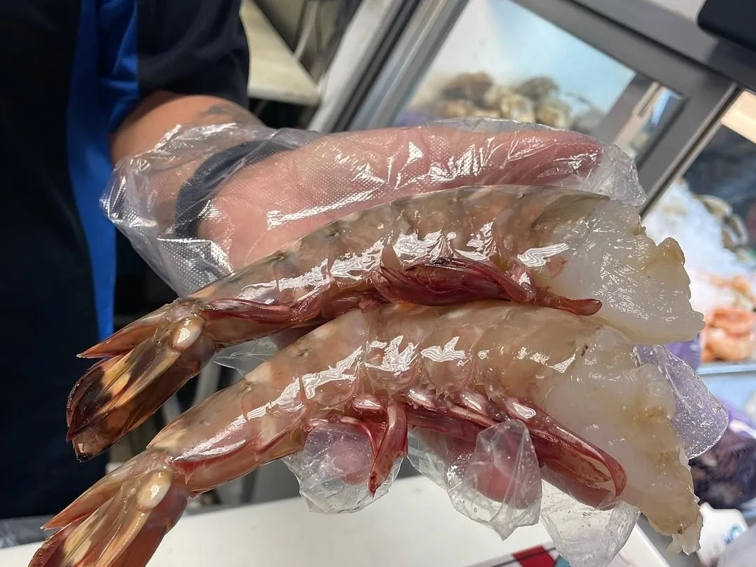 Fresh Gulf shrimp at the Caplinger's counter